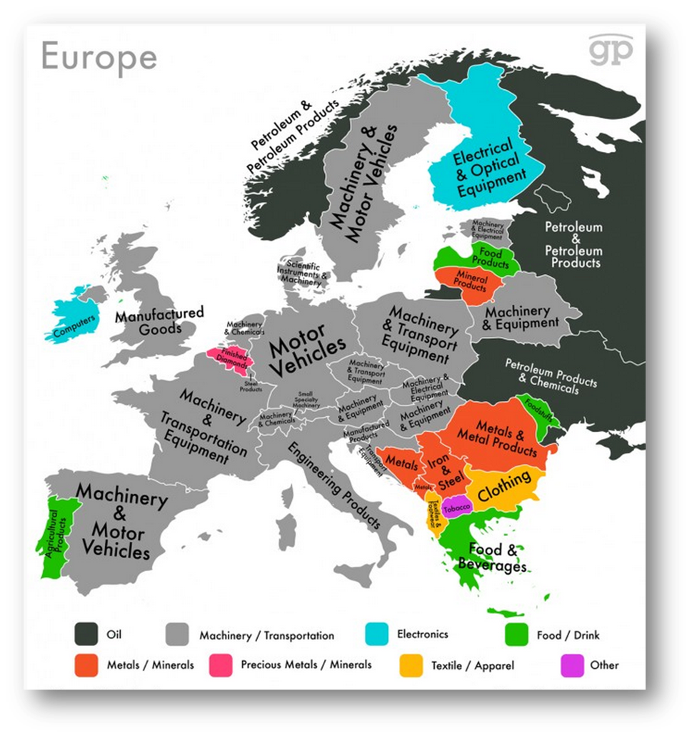 mapa exportaciones europa